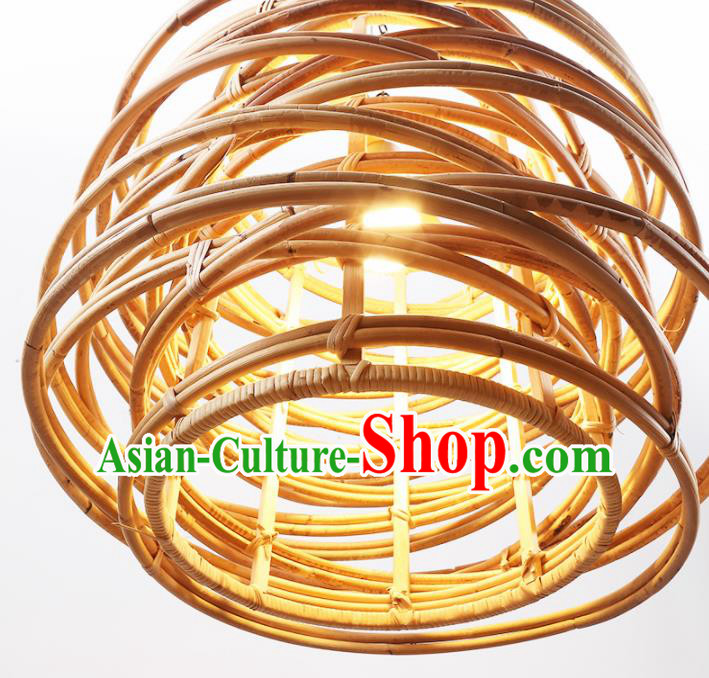 Asian Traditional Bamboo Weaving Ceiling Lantern Thailand Handmade Lanterns Hanging Lamps