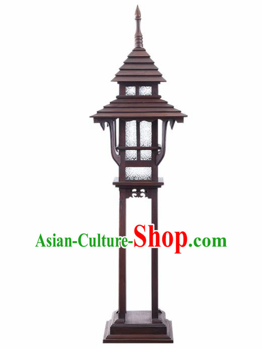 Southeast Asia Traditional Wood Carving Floor Lantern Thailand Handmade Lanterns