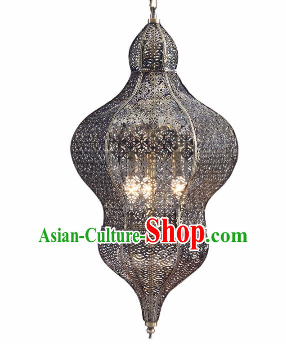 Asian Traditional Iron Carving Ceiling Lantern Thailand Handmade Lanterns Hanging Lamps