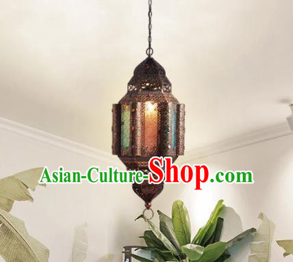 Asian Traditional Iron Grass Ceiling Lantern Thailand Handmade Lanterns Hanging Lamps