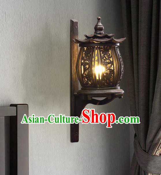 Southeast Asia Traditional Wood Carving Grape Wall Lantern Thailand Handmade Lanterns