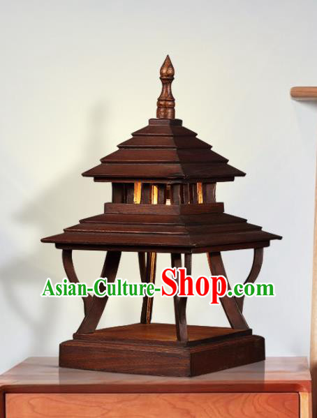 Southeast Asia Traditional Wood Carving Desk Lantern Thailand Handmade Lanterns