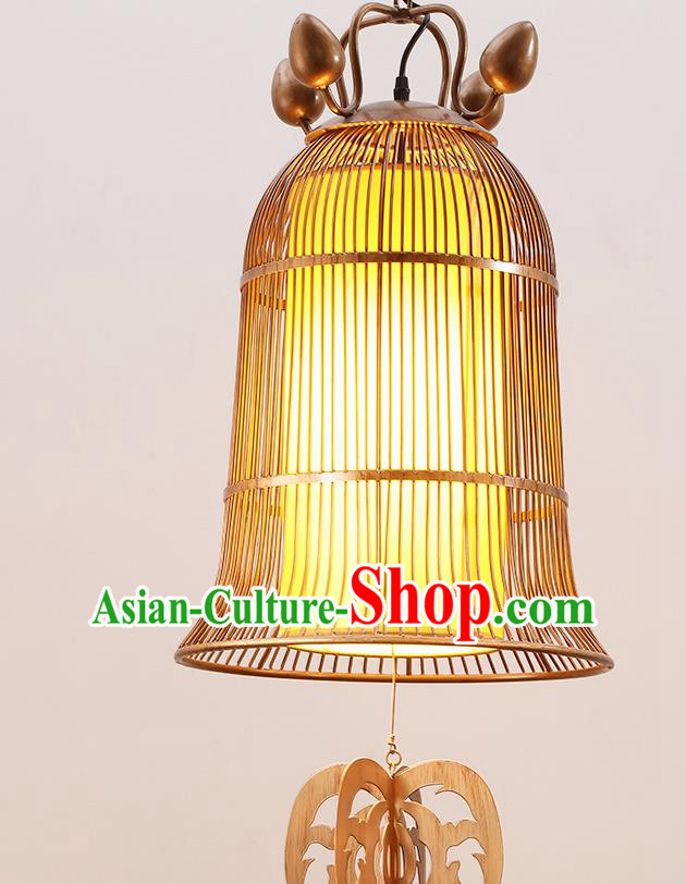 Asian Traditional Iron Yellow Ceiling Lantern Thailand Handmade Lanterns Hanging Lamps