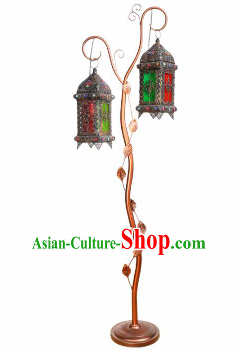 Asian Traditional Floor Lantern Thailand Handmade Iron Lanterns tree Lamps