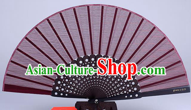 Traditional Chinese Handmade Wine Red Silk Folding Fan China Fan Oriental Fan