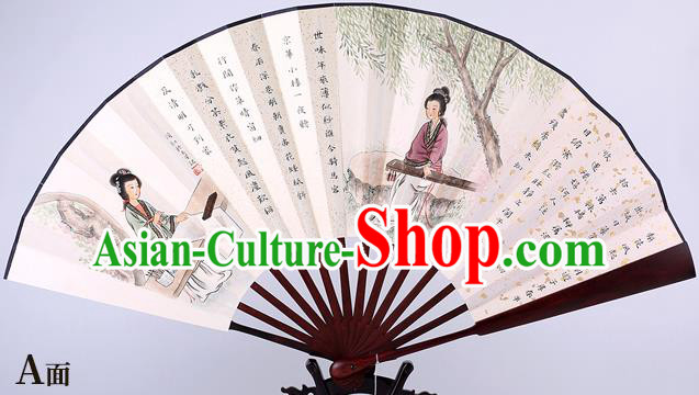 Traditional Chinese Handmade Paper Folding Fan China Rosewood Accordion Fan Oriental Fan