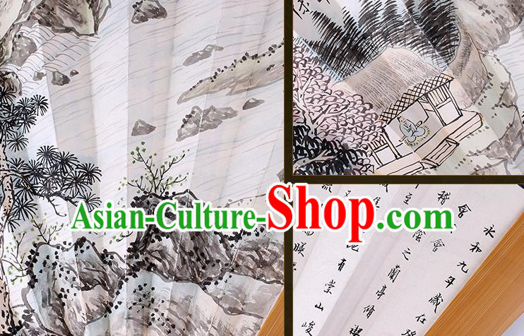Traditional Chinese Handmade Ink Painting Pinetree Paper Folding Fan China Accordion Fan Oriental Fan