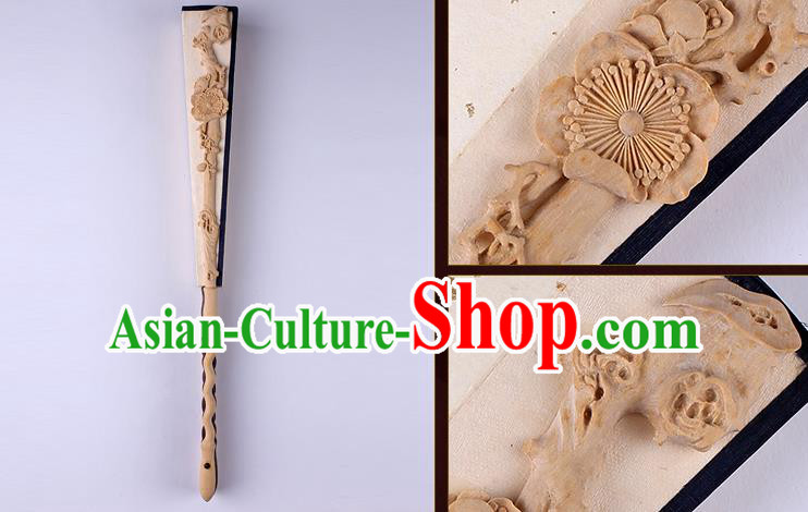Traditional Chinese Handmade Carving Plum Paper Folding Fan China Accordion Fan Oriental Fan