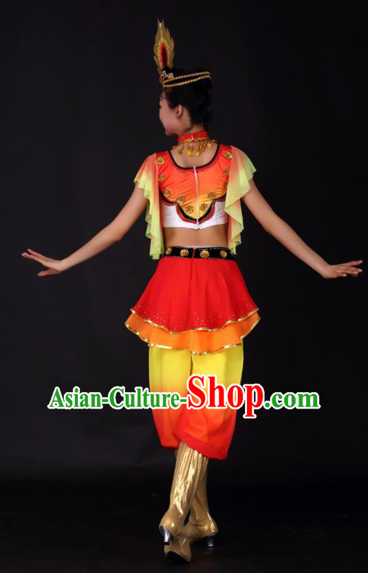 Chinese Traditional Xinjiang Uygur Dance Clothing China Uyghur Nationality Stage Performance Costume for Women
