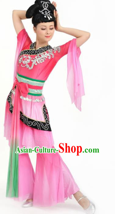 Chinese Flying Apsaras Dance Pink Dress Traditional Classical Dance Stage Performance Costume for Women