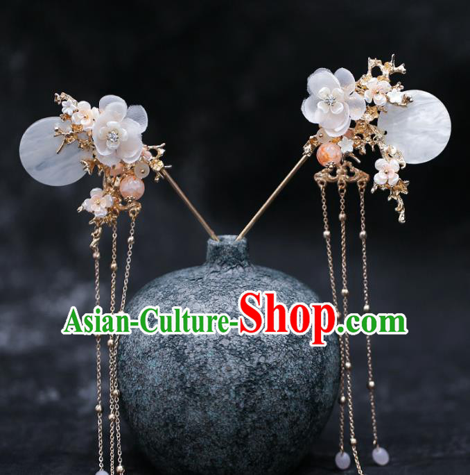 Chinese Traditional Hanfu Hairpins and Shell Hair Combs Hair Accessories Complete Set for Women