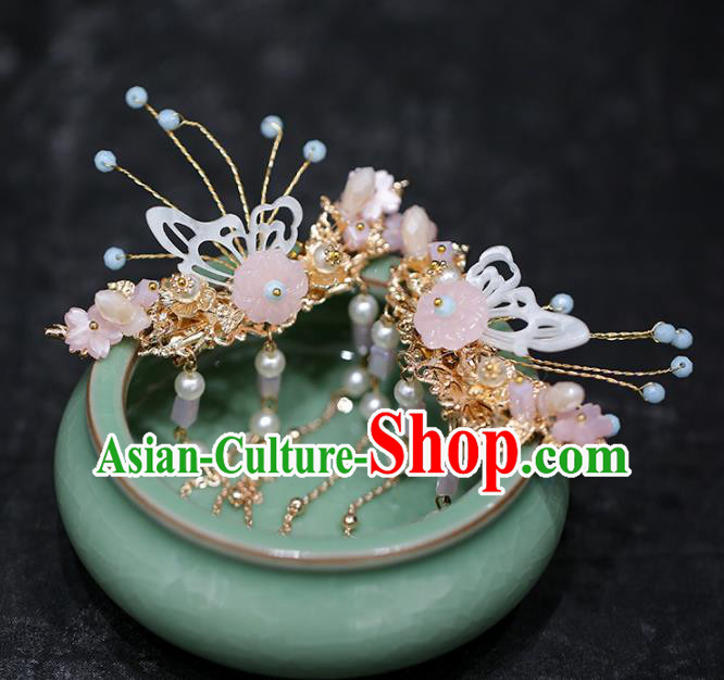 Chinese Traditional Hanfu Shell Butterfly Hair Claws Ancient Hair Accessories for Women