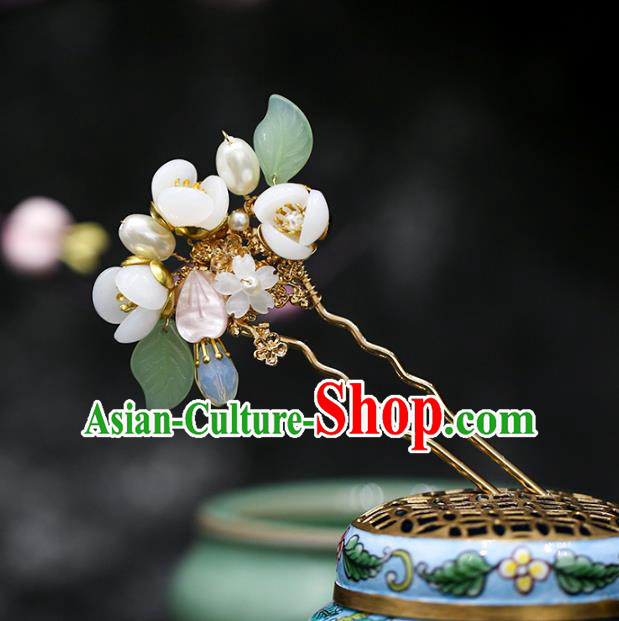 Chinese Traditional Hanfu Flowers Hairpin Ancient Hair Accessories for Women