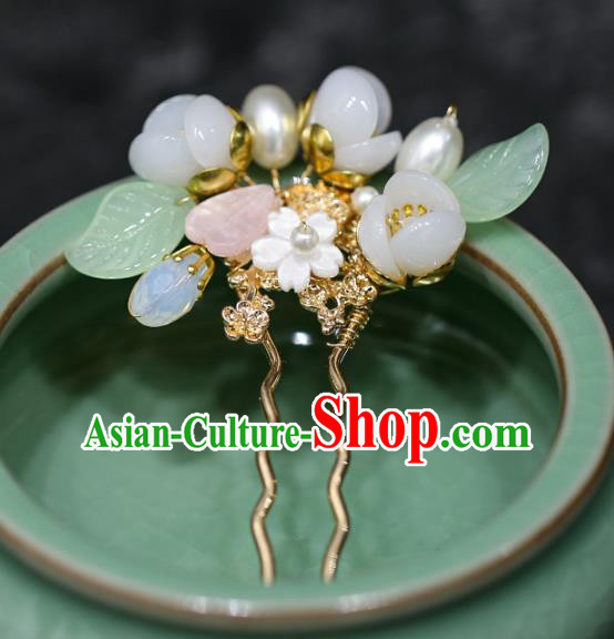 Chinese Traditional Hanfu Flowers Hairpin Ancient Hair Accessories for Women
