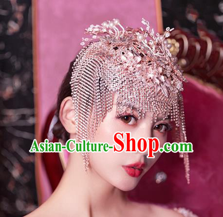 Top Grade Bride Champagne Hair Clasp Wedding Hair Accessories for Women