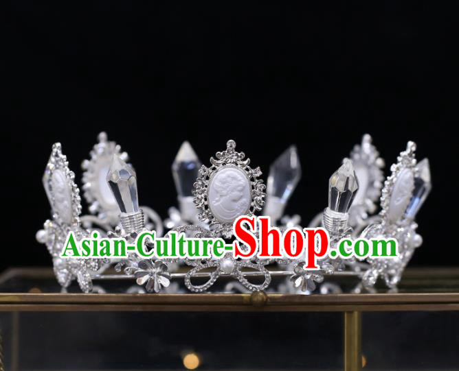 Top Grade Bride Baroque Princess Crystal Royal Crown Wedding Hair Accessories for Women