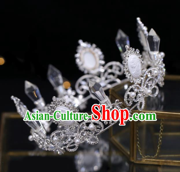 Top Grade Bride Baroque Princess Crystal Royal Crown Wedding Hair Accessories for Women