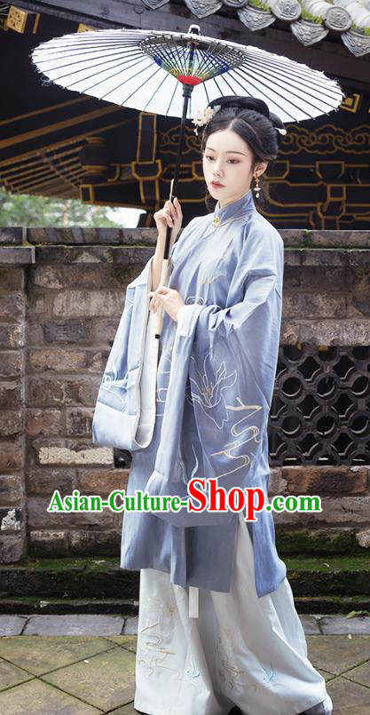 Chinese Traditional Ming Dynasty Hanfu Embroidered Dress Ancient Palace Princess Historical Costume for Women