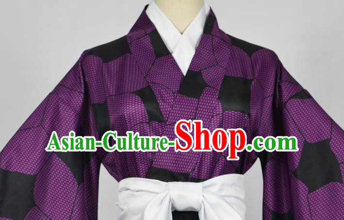 Halloween Cosplay Samurai Costume Swordsman Purple Dress for Women