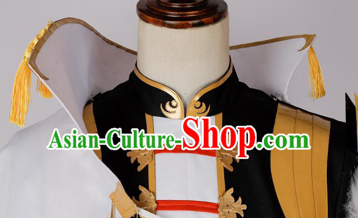 Traditional Chinese Cosplay General White Costume Ancient Swordsman Hanfu Clothing for Men