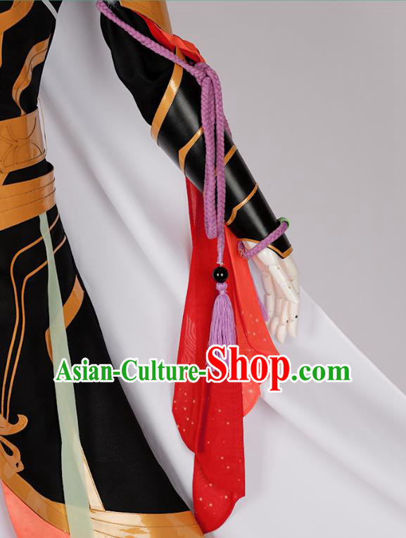 Traditional Chinese Cosplay General White Costume Ancient Swordsman Hanfu Clothing for Men