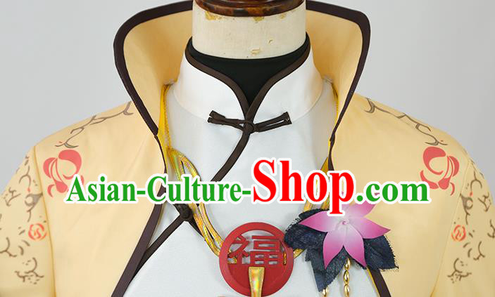 Traditional Chinese Cosplay Royal Highness Yellow Costume Ancient Swordsman Hanfu Clothing for Men