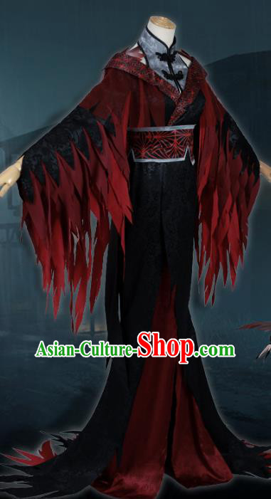 Traditional Chinese Cosplay Queen Black Dress Costume Ancient Female Swordsman Hanfu Costume for Women