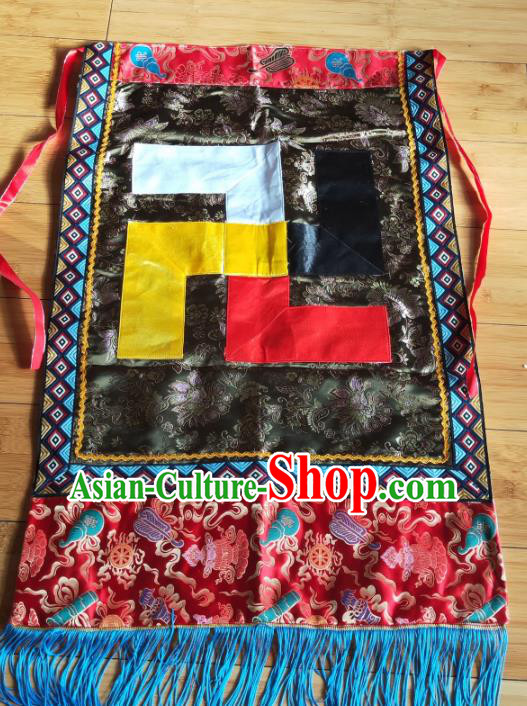 Chinese Zang Nationality Priest Costumes Traditional Tibetan Ethnic Folk Dance Clothing Complete Set