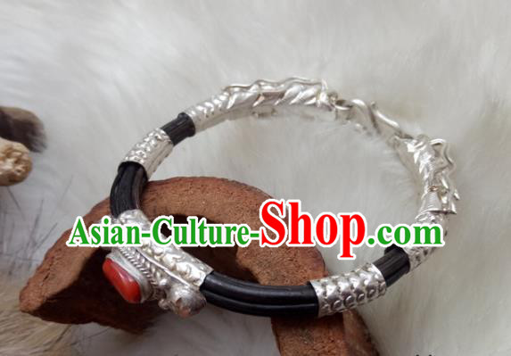 Chinese Zang Nationality Bracelet Handmade Traditional Tibetan Ethnic Jewelry Accessories for Women