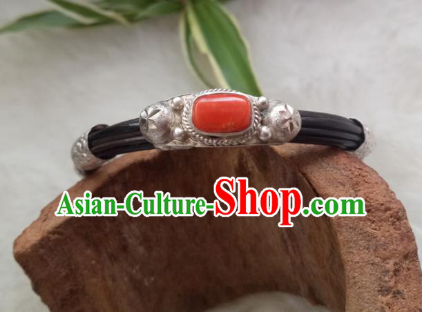 Chinese Zang Nationality Bracelet Handmade Traditional Tibetan Ethnic Jewelry Accessories for Women