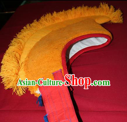 Handmade Chinese Tibetan Buddhism Hat Traditional Zang Nationality Monk Cockscomb Hat for Men