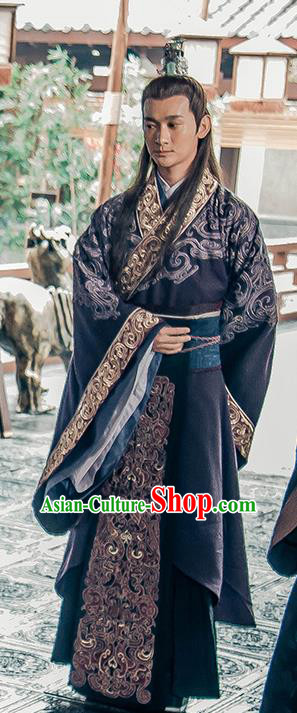 Chinese Ancient Noble Prince Historical Drama Love is More Than A Word Costume and Headpiece for Men