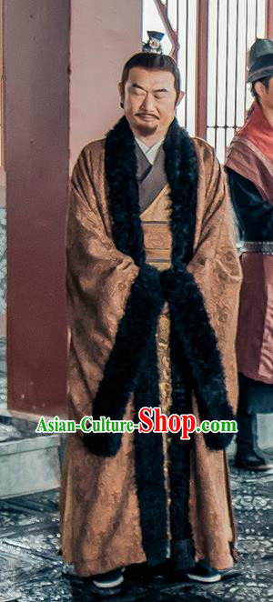 Chinese Ancient Ministry Councillor Historical Drama Love is More Than A Word Costume and Headpiece for Men