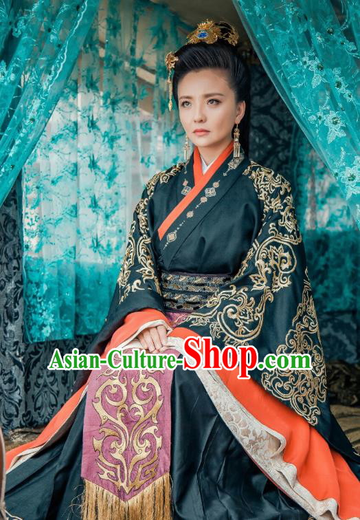 Chinese Drama Love is More Than A Word Ancient Qin Dynasty Princess Chen Jing Costume and Headpiece for Women