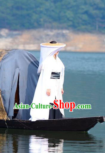 Drama Devastating Beauty Ancient Female Swordsman Huangpu Liying Costume and Headpiece for Women