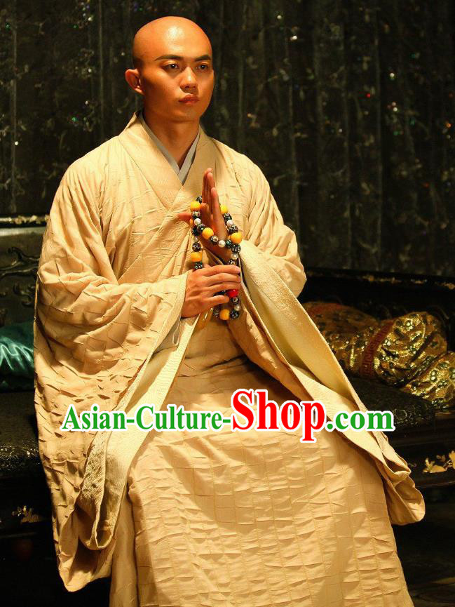 Chinese Ancient Monk Clothing Historical Drama Devastating Beauty Costume for Men