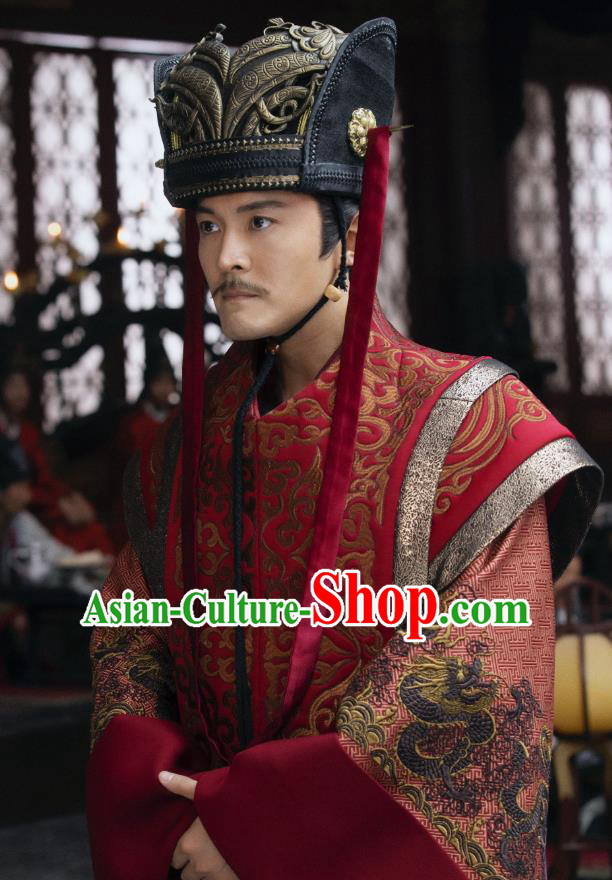 Chinese Ancient Imperial Guard Shen Zhong Drama Qing Yu Nian Joy of Life Replica Costume and Headpiece Complete Set