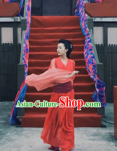 Chinese Ancient Imperial Consort Red Hanfu Dress Drama Go Princess Go Costume and Headpiece for Women