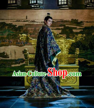 Chinese Ancient Royal Prince Qi Sheng Clothing Historical Drama Go Princess Go Costume and Headpiece for Men