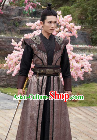 Chinese Ancient Prince Qin Long Feiye Clothing Historical Drama Legend of Yun Xi Costume and Headpiece for Men