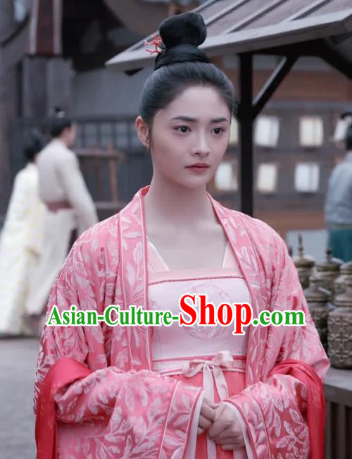 Drama Miss Truth Chinese Ancient Noble Lady Ran Yan Hanfu Dress Tang Dynasty Costume and Headpiece for Women