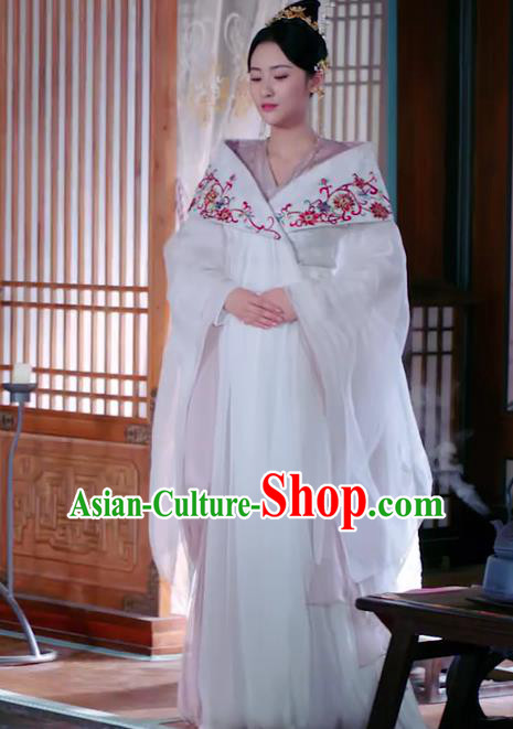 Chinese Ancient Princess Chang Le Hanfu Dress Drama The Love Lasts Two Minds Costume and Headpiece for Women