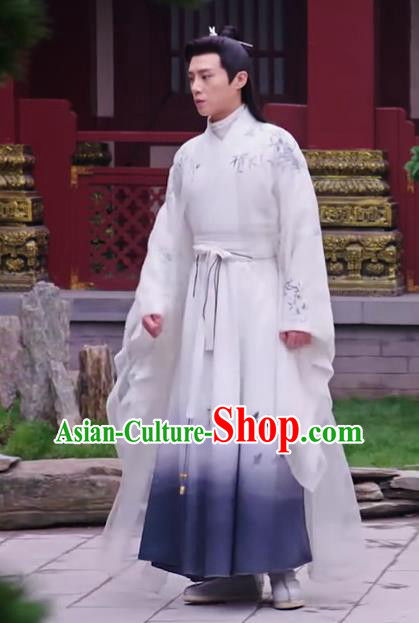 Chinese Ancient Noble Childe Zuo Yanxi Clothing Historical Drama The Love Lasts Two Minds Costume and Headpiece for Men