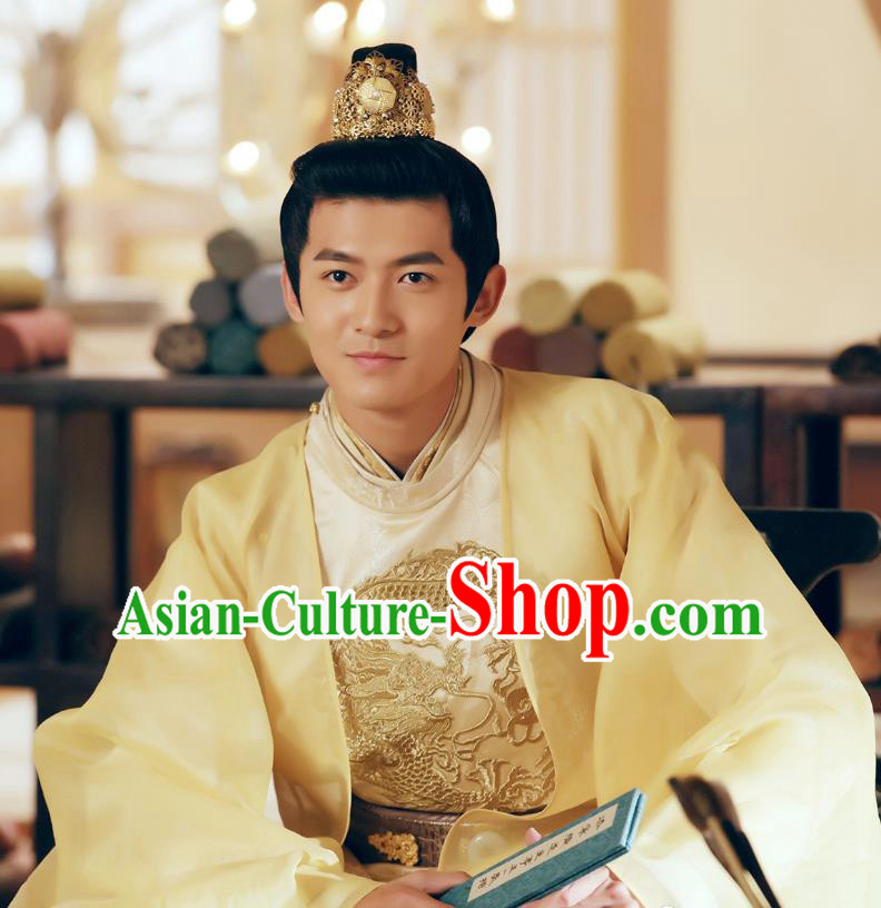 Chinese Ancient Crown Prince Ren Sheng Clothing Historical Drama Colourful Bone Costume and Headpiece for Men