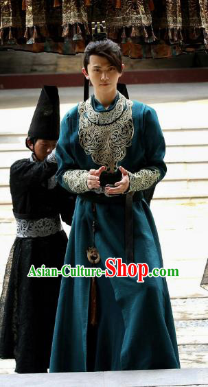 Chinese Ancient Prince Historical Drama Qing Yu Nian Joy of Life Costume and Headpiece Complete Set