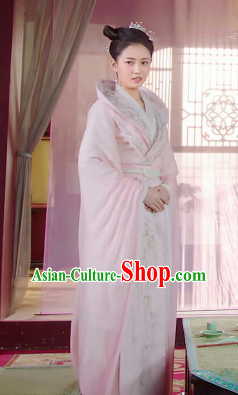 Chinese Ancient Princess Yuan Qingli Pink Hanfu Dress Drama The Love Lasts Two Minds Costume and Headpiece for Women
