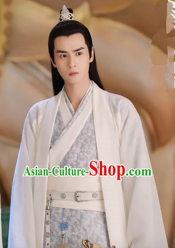 Chinese Ancient Swordsman Childe Hua Wuque Clothing Historical Drama Handsome Siblings Costume and Headpiece for Men