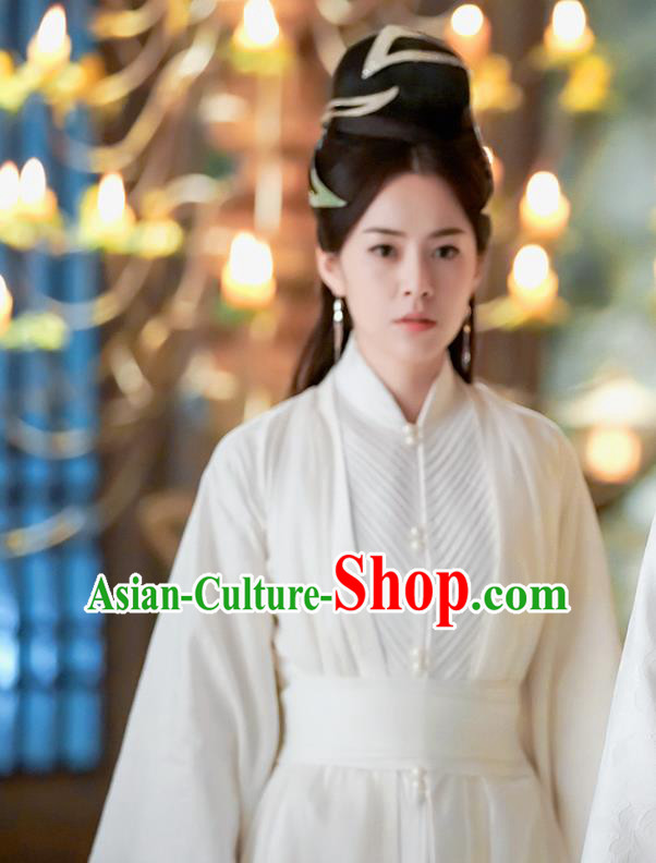 Chinese Ancient Swordsman Mistress of Yihua Palace Lian Xing Hanfu Dress Drama Handsome Siblings Costume and Headpiece for Women