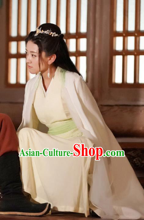 Chinese Ancient Female Swordsman Su Ying Hanfu Dress Drama Handsome Siblings Costume and Headpiece for Women