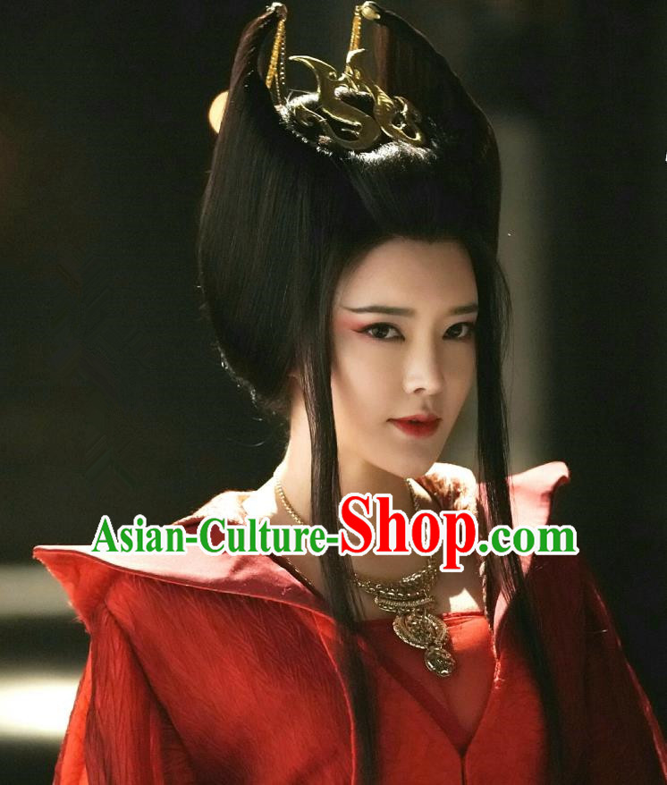 Chinese Ancient Swordswoman Xiao Mimi Red Hanfu Dress Drama Handsome Siblings Costume and Headpiece for Women